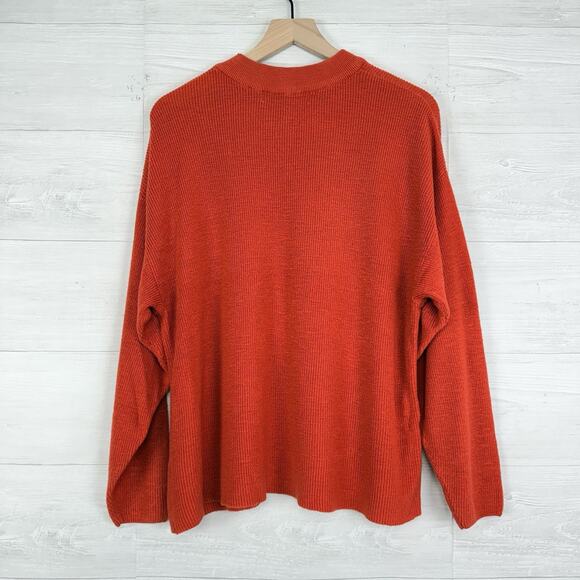 Free People Malibu‎ Surf Sweater XS Oversized Red Orange Fall Slouchy Relaxed - Picture 7 of 16